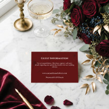 Elegant Burgundy Floral Line Art Wedding Details