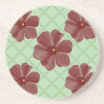 Elegant Burgundy Floral & Sage Green Lattice Patte Coaster<br><div class="desc">Add timeless, vintage charm to your life with this elegant floral lattice pattern. The design showcases beautifully shaded, painterly burgundy flowers set against a crisp, sage green diamond trellis background. Blending organic botanical art with clean geometric lines, this pattern is a perfect fit for Grandmillennial, Cottagecore, and home decor. It...</div>