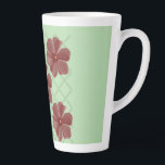 Elegant Burgundy Floral & Sage Green Lattice Patte Latte Mug<br><div class="desc">Add timeless, vintage charm to your life with this elegant floral lattice pattern. The design showcases beautifully shaded, painterly burgundy flowers set against a crisp, sage green diamond trellis background. Blending organic botanical art with clean geometric lines, this pattern is a perfect fit for Grandmillennial, Cottagecore, and home decor. It...</div>