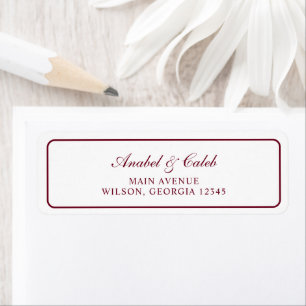 Elegant Burgundy Frame Wedding Return Address