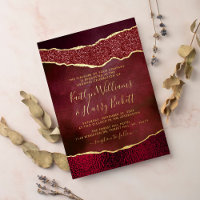 Elegant Burgundy & Gold Agate Wedding Real
