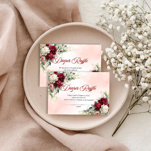Elegant Burgundy Gold Bohemian Diaper Raffle Card