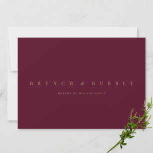 Elegant Burgundy & Gold Bridal Shower Invitation