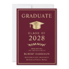 Elegant Burgundy Gold College Graduation Party