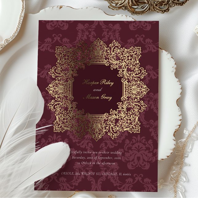 Elegant Burgundy Gold Foil Baroque Wedding (Creator Uploaded)
