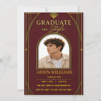 Elegant Burgundy Gold Graduate in Style Graduation
