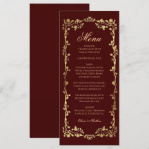 Elegant Burgundy Gold Rose Ornate Wedding