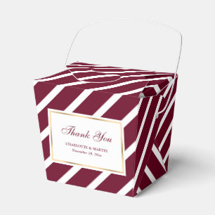Elegant Burgundy Gold Wedding Thank You Favour Box