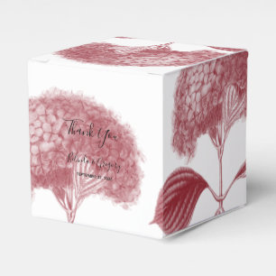 Elegant Burgundy Hydrangea Wedding  Favour Box