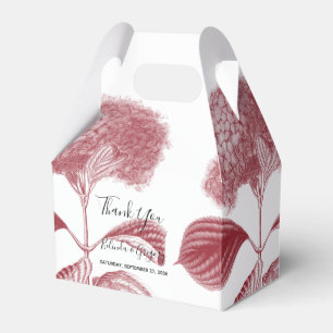 Elegant Burgundy Hydrangea Wedding Favour Box