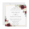 Elegant Burgundy Ivory Floral Gold Wedding Square