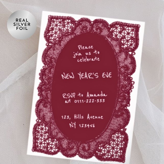 Elegant Burgundy Lace Trendy New Year’s Eve Party (Creator Uploaded)