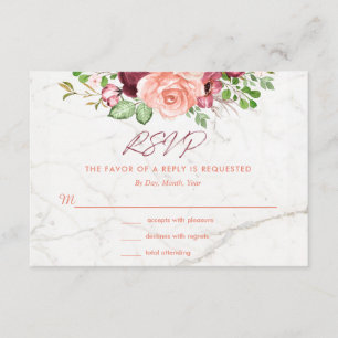 Elegant Burgundy Mauve Peach RSVP Enclosure Card