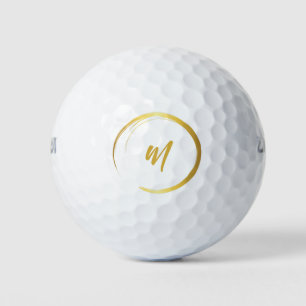 Elegant Burgundy Monogram  Golf Balls
