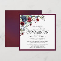 Elegant Burgundy Navy Blue First Holy Communion