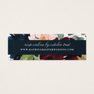 Elegant Burgundy Navy Floral Wedding Website RSVP