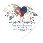 Elegant Burgundy Navy Rose Gold Return Address