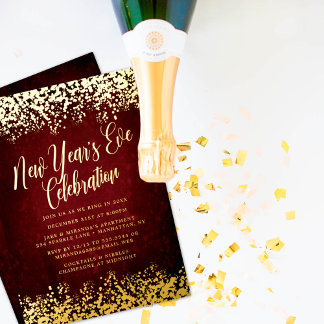 Elegant Burgundy New Year’s Eve Party Confetti