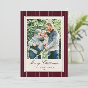 Elegant Burgundy Old Money Christmas Photo Holiday Card