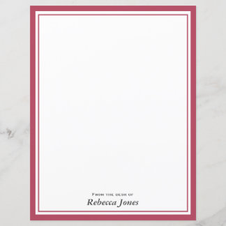 Elegant Burgundy Personalised From the Desk of