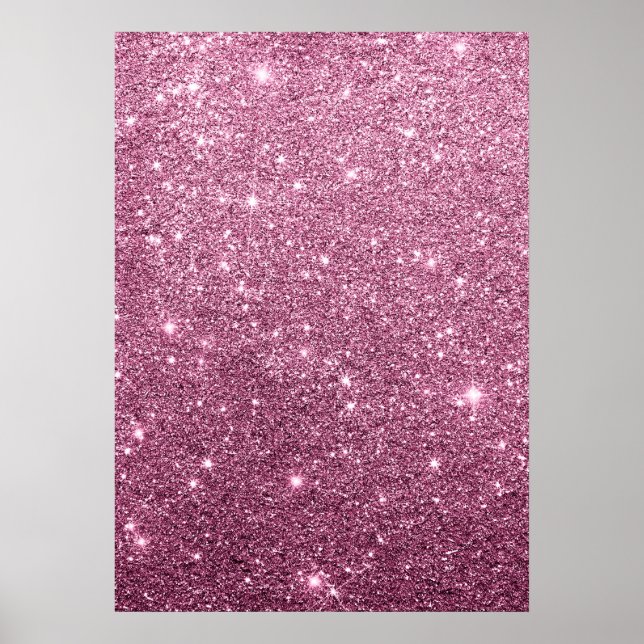 Elegant burgundy pink abstract girly glitter poster (Front)