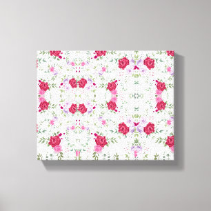Elegant Burgundy & Pink Lavender Floral Garden Canvas Print