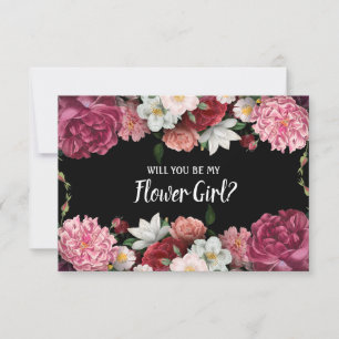 Elegant Burgundy Pink Will You Be My Flower Girl