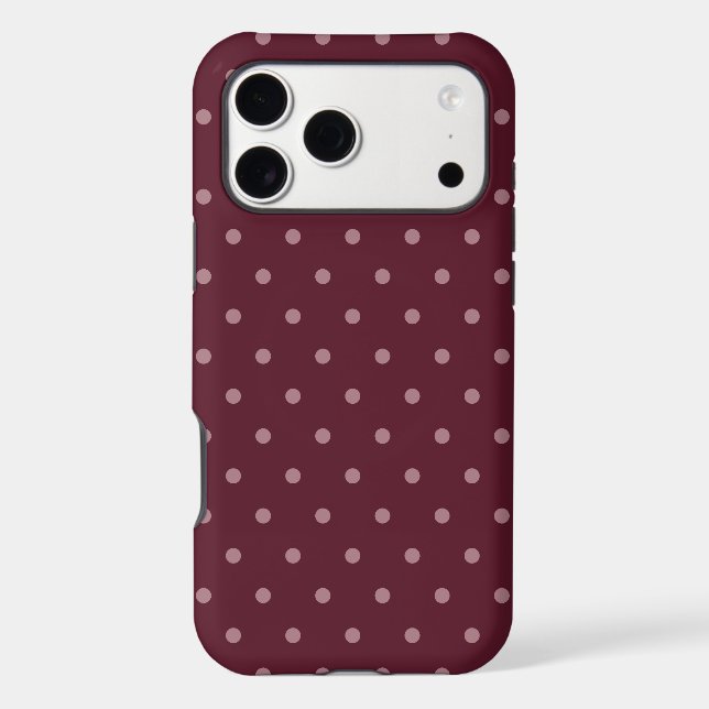 Elegant Burgundy Polka Dot Pattern (Back)