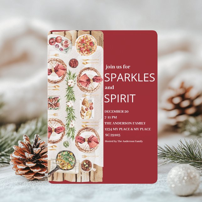 Elegant Burgundy Red Christmas  Invitation (Creator Uploaded)