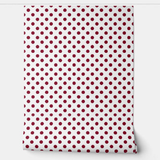 Elegant Burgundy Red Polka Dots Wallpaper