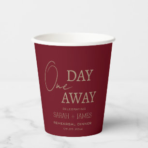 Elegant Burgundy Rehearsal Dinner Wedding Party Paper Cups
