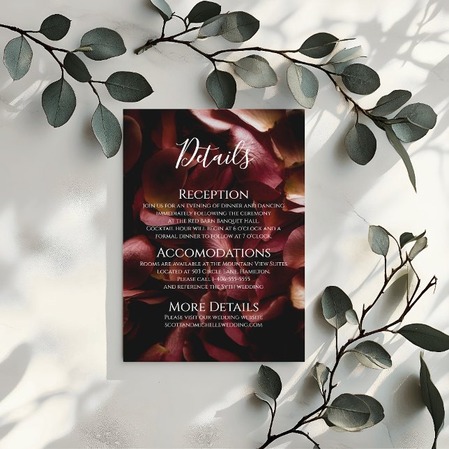 Elegant Burgundy Romantic Rose Enclosure Card (Creator Uploaded)