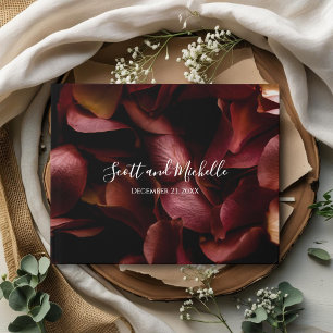 Elegant Burgundy Romantic Rose Guest Book