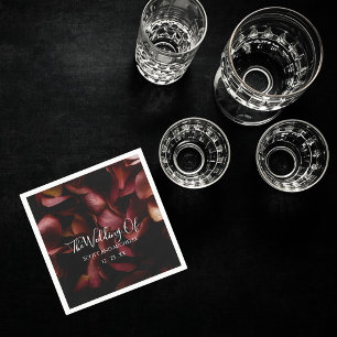 Elegant Burgundy Romantic Rose Paper Napkin