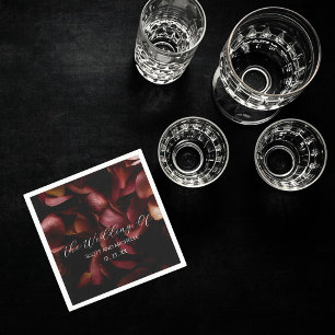 Elegant Burgundy Romantic Rose Paper Napkin