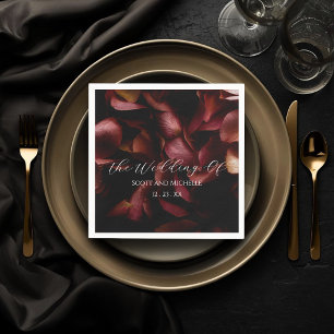 Elegant Burgundy Romantic Rose Paper Napkin