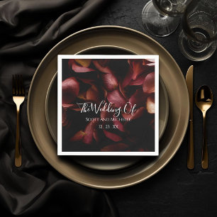 Elegant Burgundy Romantic Rose Paper Napkin