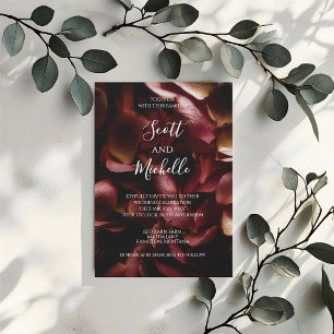 Elegant Burgundy Romantic Rose Wedding Invitation