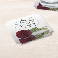 Elegant Burgundy Rose Don't Take My Drink Wedding