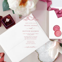 Elegant Burgundy Royal Crown Wreath Monogram