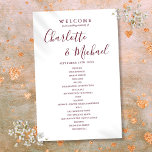 Elegant Burgundy Script Wedding Program<br><div class="desc">Elegant burgundy script wedding program featuring signature style names. Designed by Thisisnotme©</div>