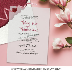 Elegant Burgundy Script Wedding Vellum Invitations