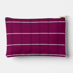 Elegant Burgundy Spark With Silver Strikes Accessory Pouch
