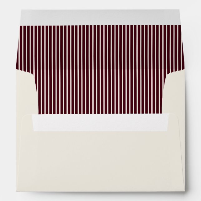 Elegant Burgundy Stripes Envelope (Back (Bottom))