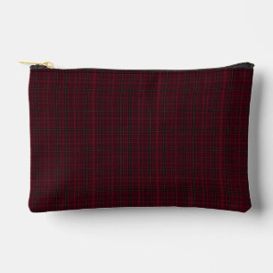 Elegant Burgundy Tartan Accessory Pouch