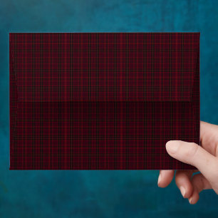 Elegant Burgundy Tartan Envelope