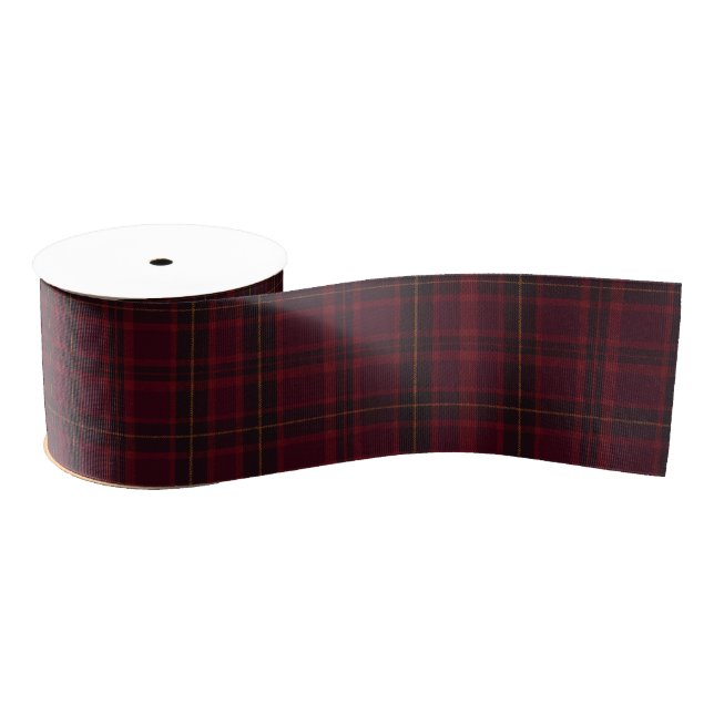 Elegant Burgundy Tartan Grosgrain Ribbon (Spool)