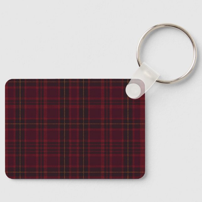 Elegant Burgundy Tartan Key Ring (Front)