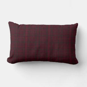 Elegant Burgundy Tartan Lumbar Cushion