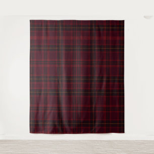 Elegant Burgundy Tartan Tapestry